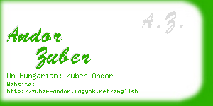 andor zuber business card